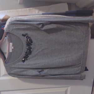 Loft Women's long sleeve beaded shirt size medium